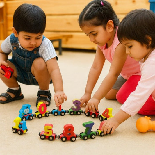 Wooden Number Train Set (0–10) – Magnetic, Educational Toy for Kids