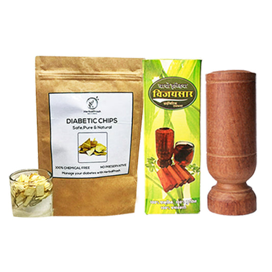 Vijaysagar's Diabetic Tumbler With HarbalPrash's Wooden Chip Combo Pack
