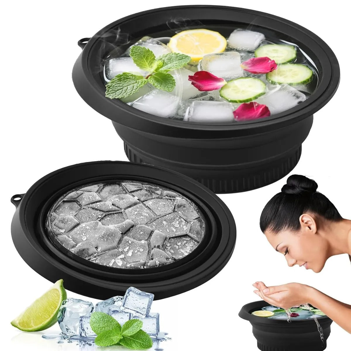 Face Bowl for Ice with Built in Ice Tray
